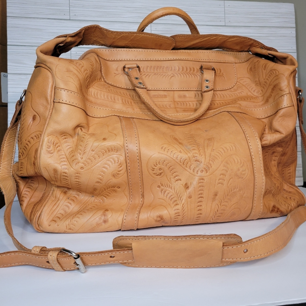 Tan Leather Travel Bag